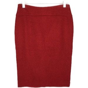 Moulinette Soeurs Anthropologie red pencil skirt